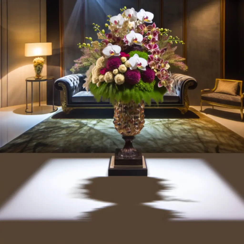 Luxe bloemarrangement met rijke kleuren en bijzondere bloemen