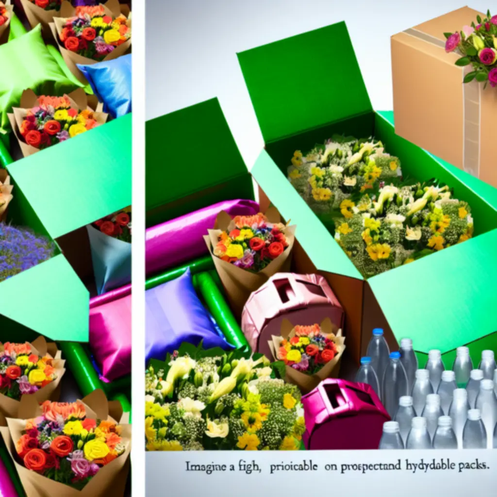 Zorgvuldige verpakking van bloemen in een stevige doos voor veilige bezorging