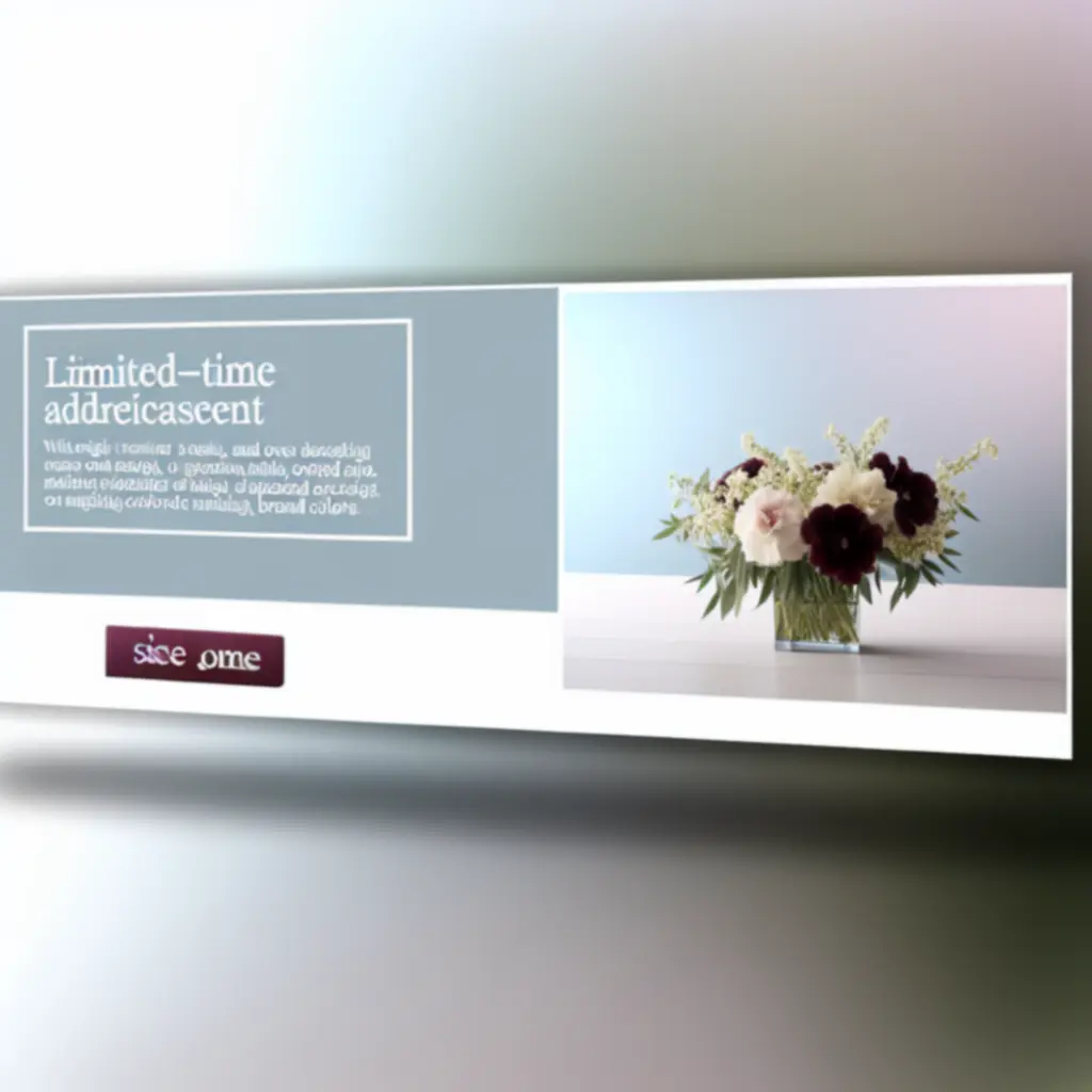 Stijlvolle banner met bloemenpromotie.